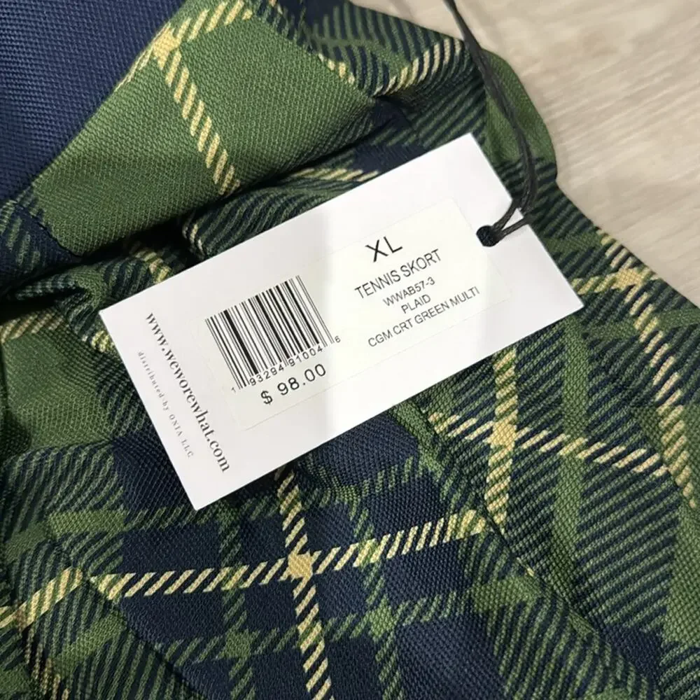 Weworewhat Revolve NWT Plaid Court Green Tennis Skort.
